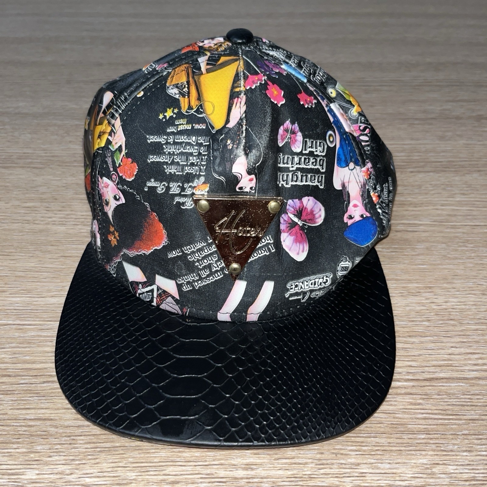 Hater Snapback Co. Front Logo Emblem Y2k Graffiti Snapback Hat Aop Parental Girl